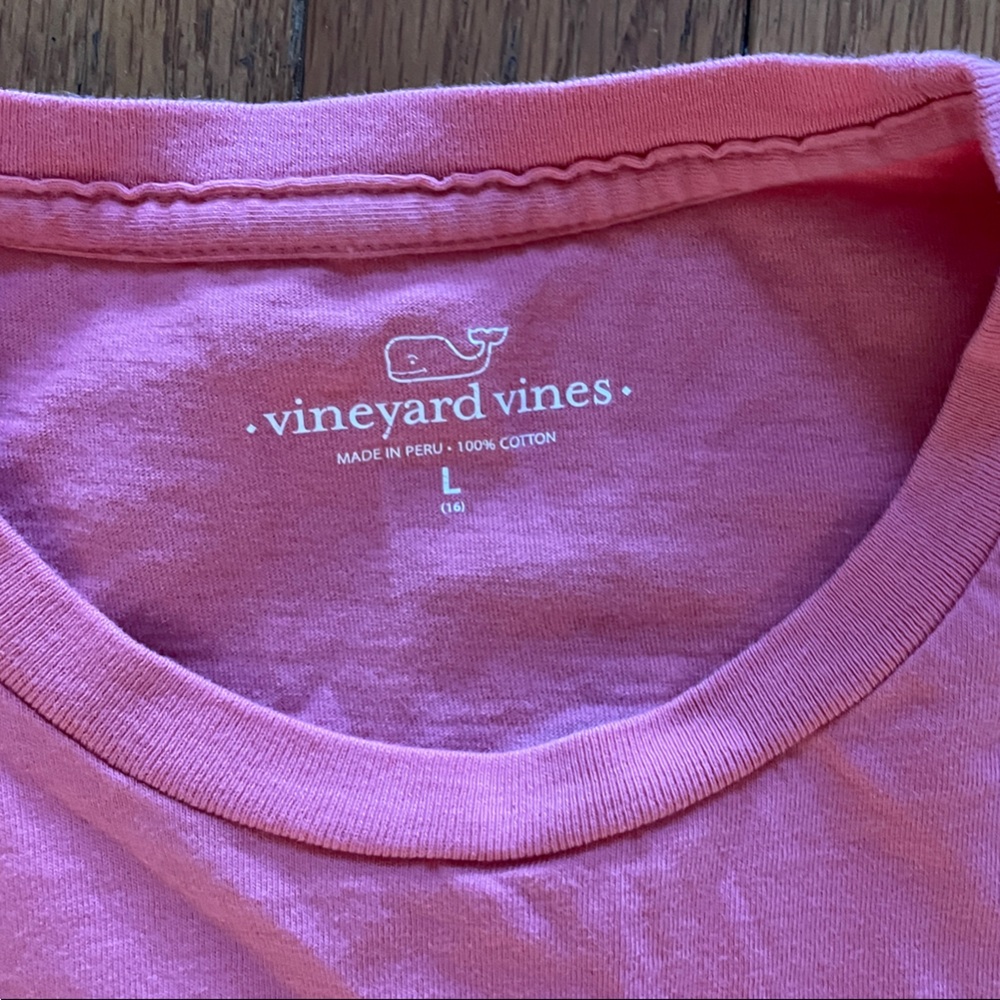 Vineyard Vines large Coral Pink Short-Sleeve Pocket Tee - Picture 4 of 7
